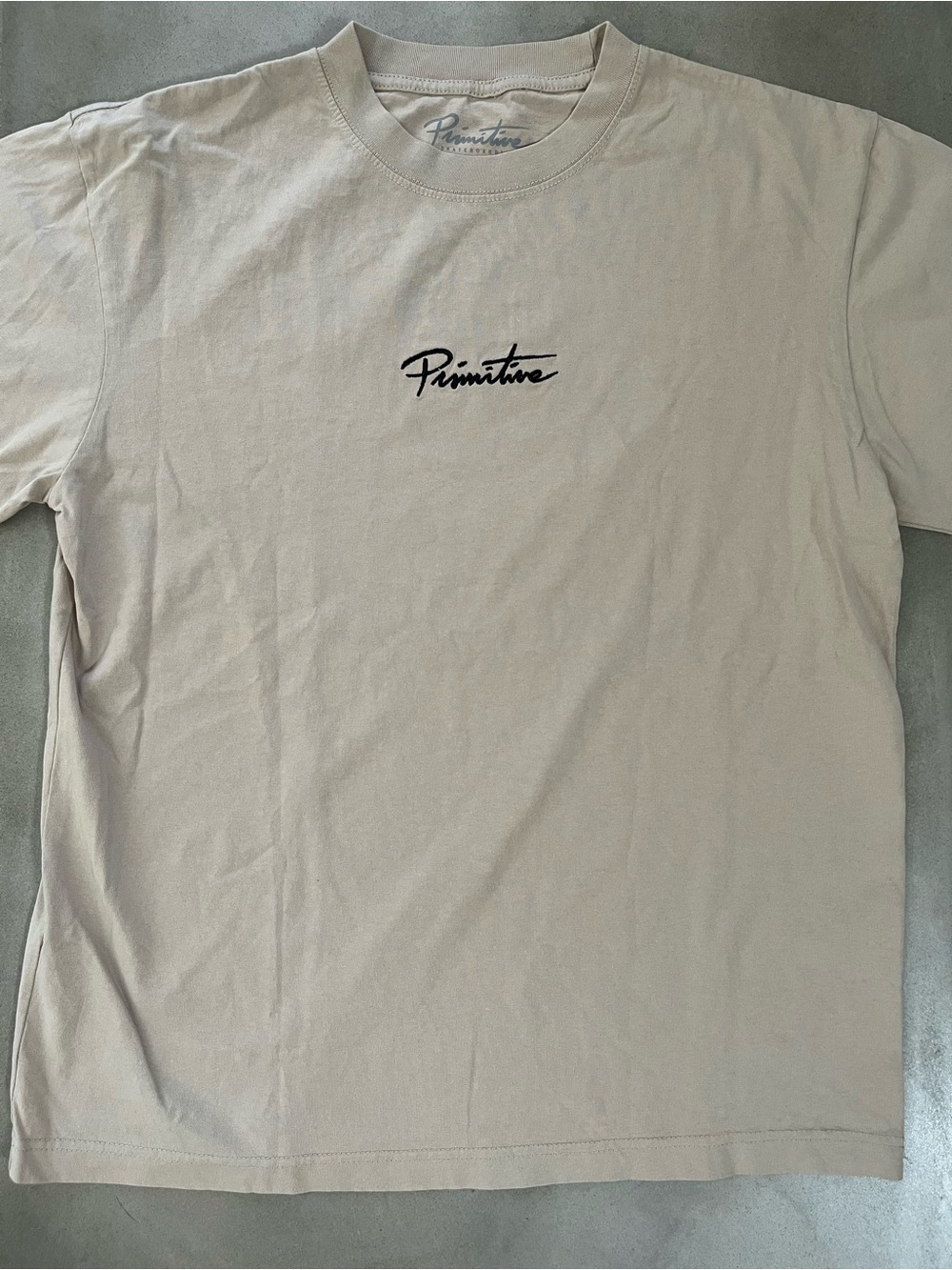 PRIMITIVE Nuevo Mens Boxy Heavyweight Tee Taupe Size Med New
